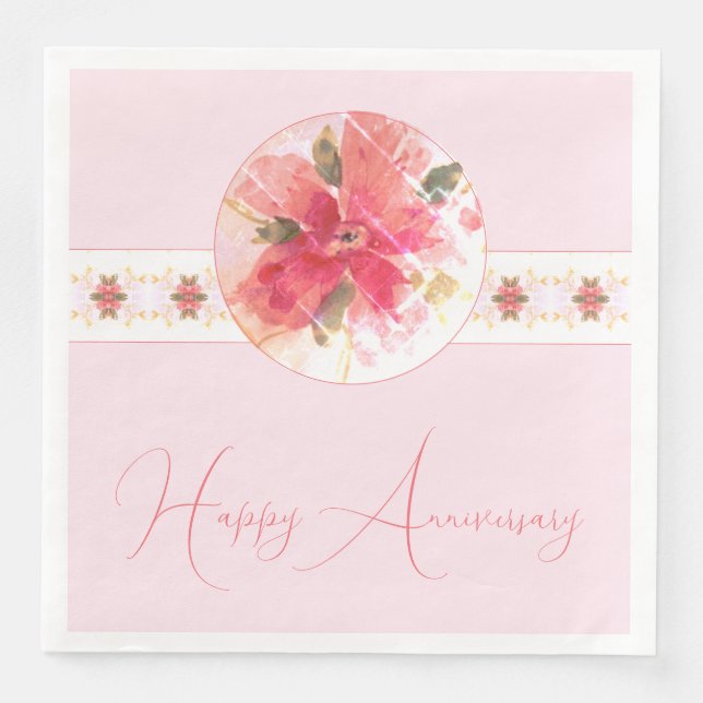 Pink And Coral Elegant Napkin (Front)