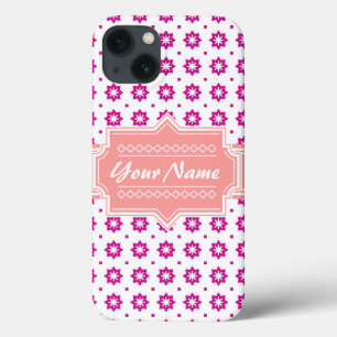 Pink and Coral Floral Personalised iPhone 13 Case