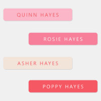 Pink And Coral Name Labels