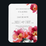 Pink and Coral Peonies Modern Wedding Invitation  Magnet<br><div class="desc">Pink and Coral Peonies Modern Wedding Invitation</div>