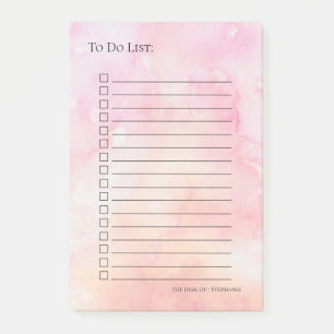 Pink and Coral Rose Watercolors Post-it Notes