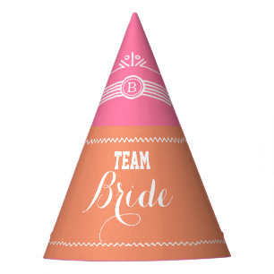 Pink and Coral Team Bride party hat