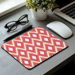 Pink and Coral Tribal Ikat Mouse Pad<br><div class="desc">Aztec Tribal Ikat Chevron Pattern</div>