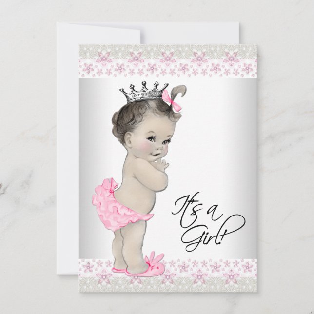 Pink and Cream Baby Shower Invitation (Front)