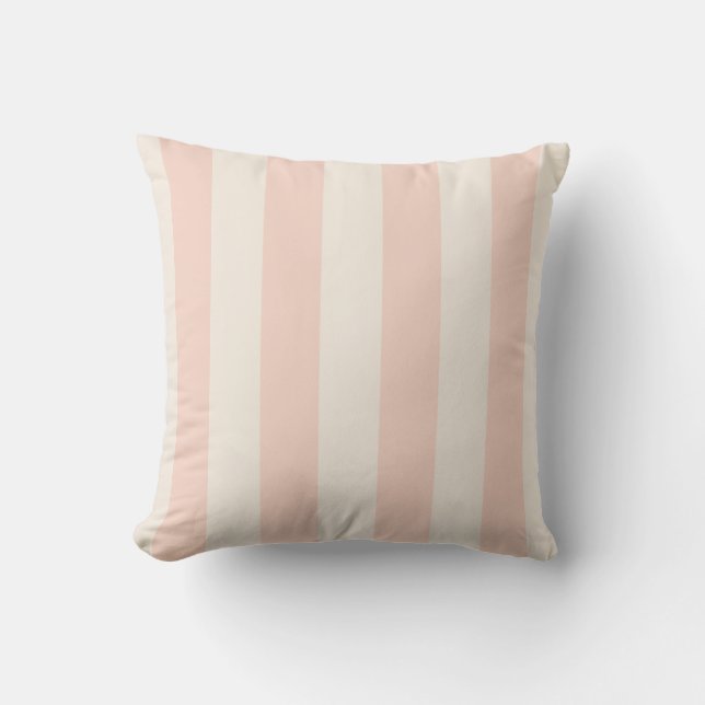 Pink and Cream Bold Stripe Cushion (Front)
