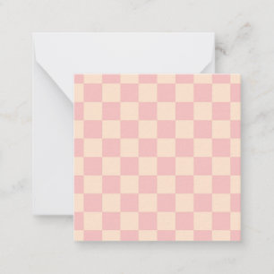 Pink and Cream Chequerboard Card
