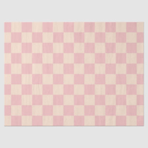 Pink and Cream Chequerboard Tissue Paper
