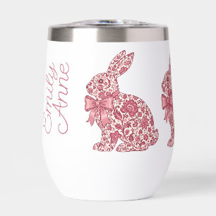 Pink and Cream Chinoiserie Easter Rabbit