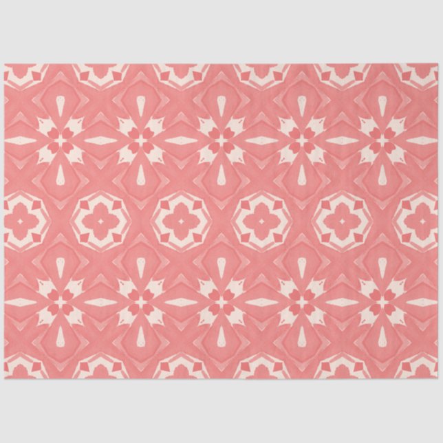 Pink and cream colour art deco  decoupage paper (Front)