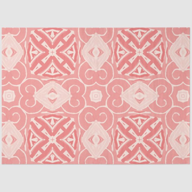 Pink and cream colour art deco decoupage paper (Front)