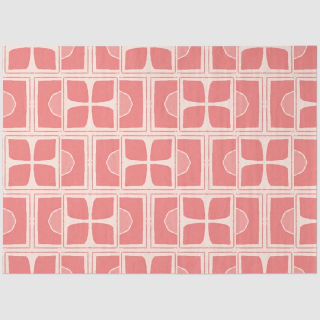 Pink and cream colour art deco decoupage paper (Front)