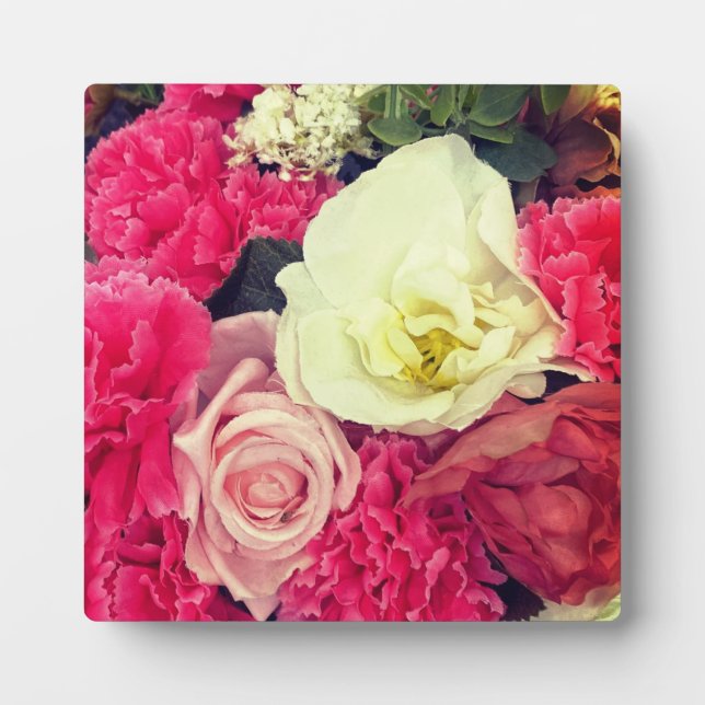 Pink and cream flowers - UM Plaque (Front)
