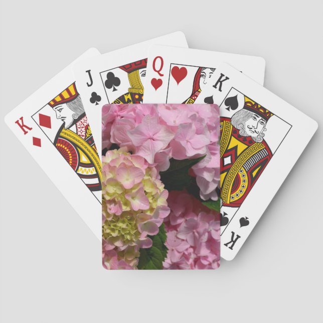 Pink and Cream Hydrangeas Playing Cards (Back)