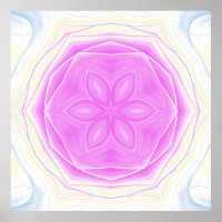 Pink and Cream kaleidoscopic Mandala Art