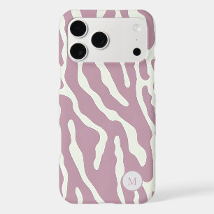 Pink and cream Modern Abstract Wavy Lines Pattern 