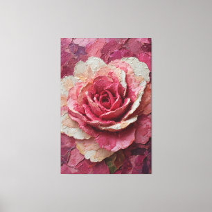 Pink and Cream Rose Texture Abstract Wall Art