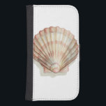 Pink and Cream Seashell Samsung S4 Wallet Case<br><div class="desc">Megan Meagher loves to paint pictures of the beautiful ocean collections. She captures the most natural yet beautiful offers of nature in sea life. In this classic and simple painting, it captures the simplicity of a beautiful cream and pink seashell. Get this piece of fine art print today to add...</div>