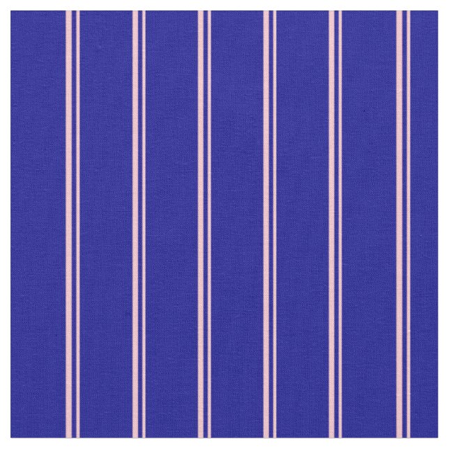 Pink and Dark Blue Coloured Lined/Striped Pattern Fabric (Close Up)