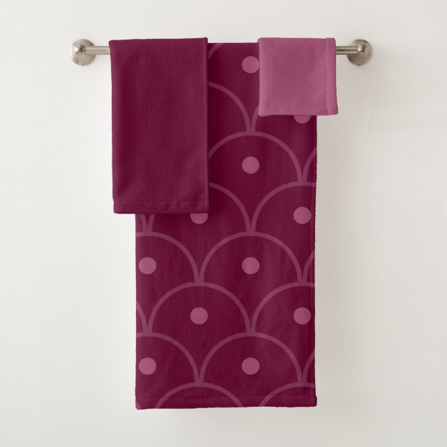 Pink and Fuchsia pattern Bath Towel Set (Insitu)
