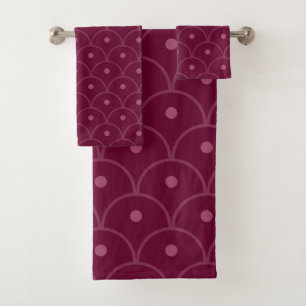 Pink and Fuchsia pattern Bath Towel Set