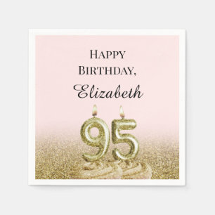 Pink and Gold 95th Birthday Napkins