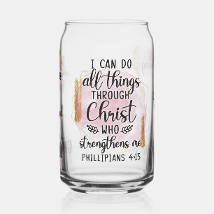 Pink And Gold All Things Through Christ Bible Can Glass