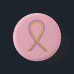 Pink and Gold Awareness Ribbon Custom Button Pins<br><div class="desc">Phyllodes Tumour uses a pink and gold ribbon for awareness. Phyllodes Tumour is a rare form of breast cancer. It can also be called phylloides tumour and cystosarcoma phyllodes. Awareness pin features the painting of a gold and pink awareness ribbon on a custom button pendant. Pink and gold awareness ribbon...</div>