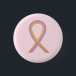 Pink and Gold Awareness Ribbon Custom Button Pins<br><div class="desc">Phyllodes Tumour uses a pink and gold ribbon for awareness. Phyllodes Tumour is a rare form of breast cancer. It can also be called phylloides tumour and cystosarcoma phyllodes. Awareness pin features the painting of a gold and pink awareness ribbon on a custom button pendant. Pink and gold awareness ribbon...</div>