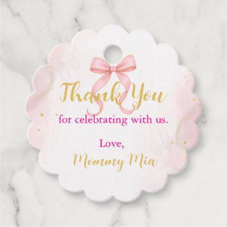 Pink and Gold Baby Shower Favour Tags