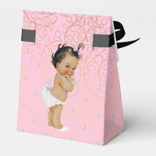 Pink and Gold Baby Shower Favour Tent Favour Box
