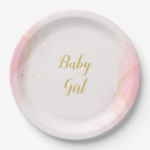 Pink and Gold Baby Shower Party Plate