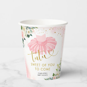 Pink and Gold Ballerina Tutu Baby Shower Paper Cup