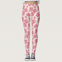 Pink and Gold Blush Print Yoga Pants
