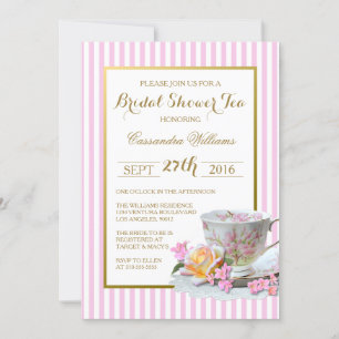 Pink and Gold - Bridal Shower Tea Invitation