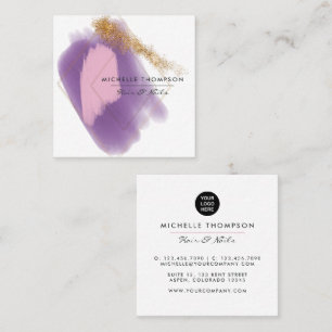 Pink and Gold Brushstrokes Business Card