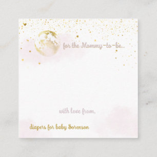 Pink and Gold Celestial Baby Shower Diaper Raffle Enclosure Card