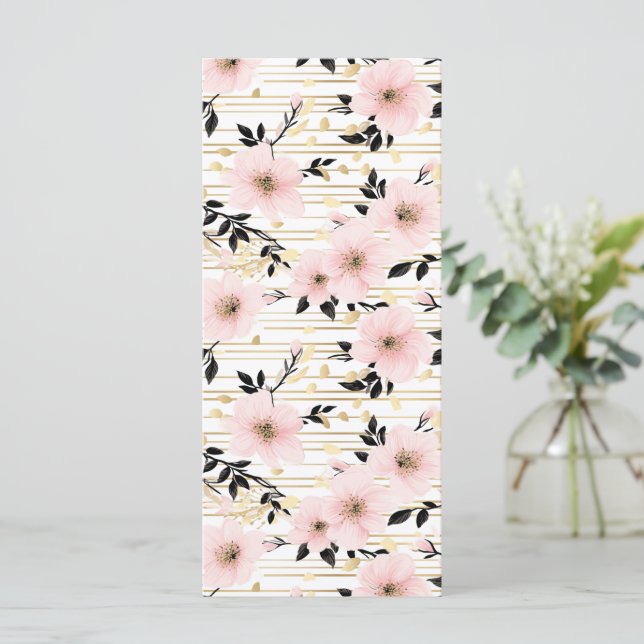 Pink And Gold Cherry Blossom Bookmark (Standing Front)