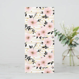 Pink And Gold Cherry Blossom Bookmark