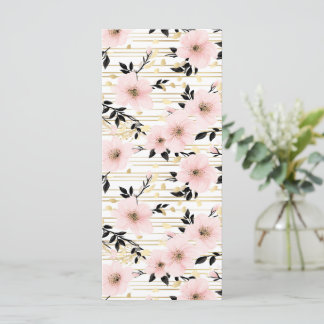 Pink And Gold Cherry Blossom Bookmark