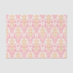 Pink and Gold Colour Ornamental Damask Pattern Tissue Paper