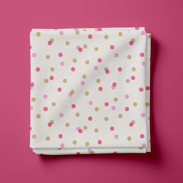 Pink and Gold Confetti Dots Fabric (Creator Uploaded)