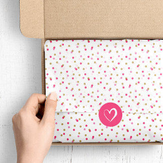 Pink and Gold Confetti Dots Tissue Paper