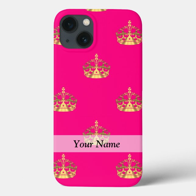 Pink and gold crown pattern Case-Mate iPhone case (Back)