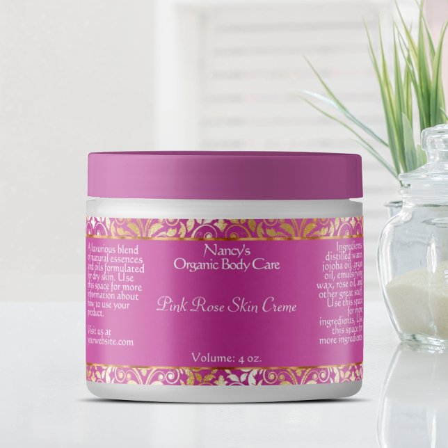 Pink and gold damask soap and cosmetics labels - 7 (Creator Uploaded)