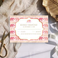 Pink and Gold Elephant Indian Wedding