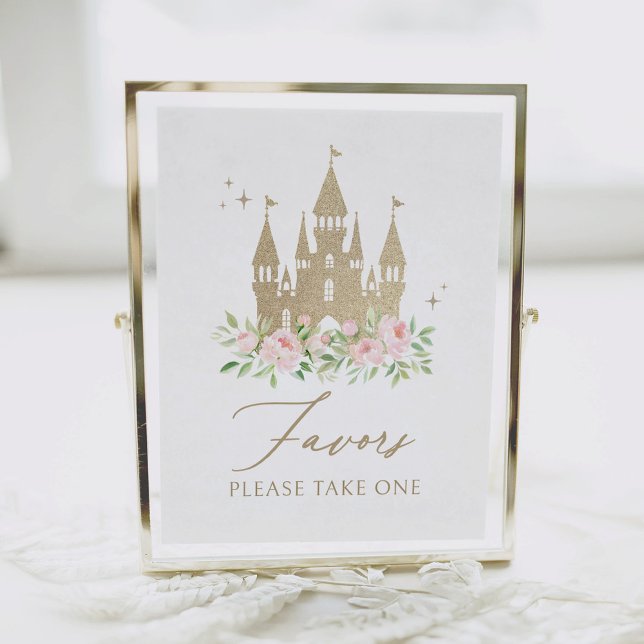 Pink and Gold Floral Princess Birthday Favours Sig Poster (Creator Uploaded)