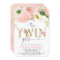 Pink and gold floral twin girls baby shower