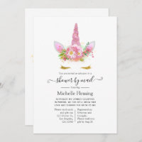 Pink and Gold Floral Unicorn Baby Shower