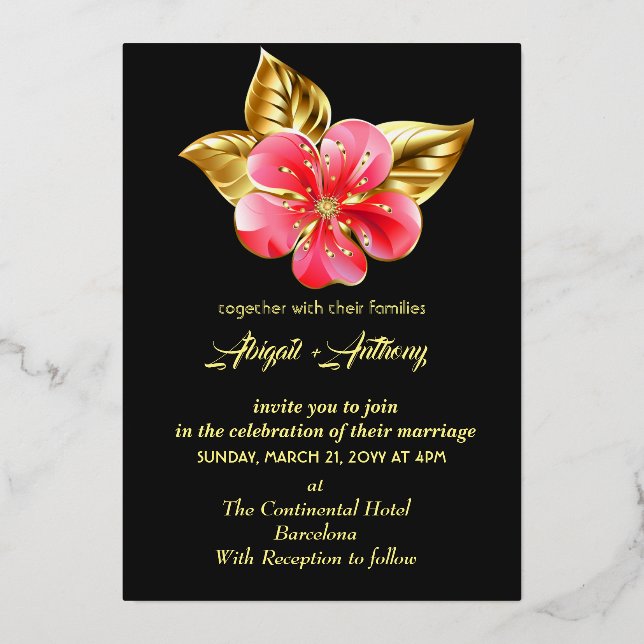 Pink and Gold floral wedding (Front)