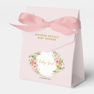Pink and Gold flower Baby girl baby shower Favour Box